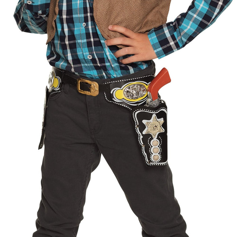 Feestbazaar Cowboy Riem Met Dubbele Holsters Kind