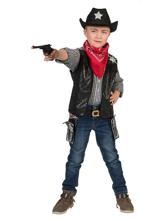 Feestbazaar Cowboy Vest Kind Zwart