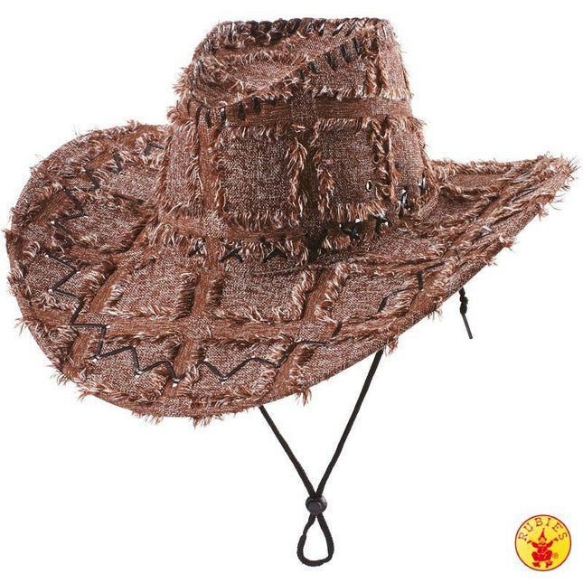 Feestbazaar Cowboyhoed lapjes bruin