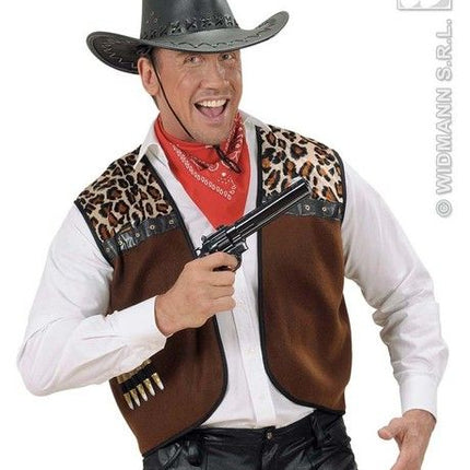 Feestbazaar Cowboyhoed lederlook met decoratie