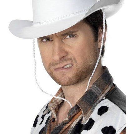 Feestbazaar Cowboyhoed plastic wit