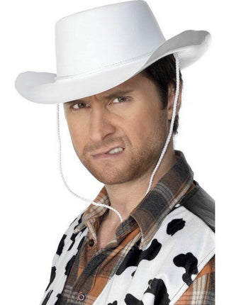 Feestbazaar Cowboyhoed plastic wit