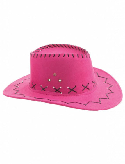 Feestbazaar Cowboyhoed roze kind