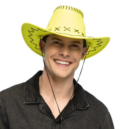 Feestbazaar Cowboyhoed Savanne Neon Geel