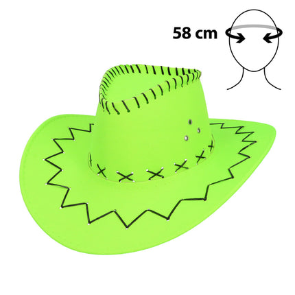 Feestbazaar Cowboyhoed Savanne Neon Groen