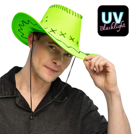 Feestbazaar Cowboyhoed Savanne Neon Groen