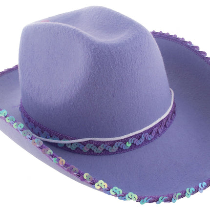 Feestbazaar Cowgirl Hoed Paars Montana
