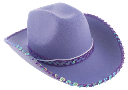 Feestbazaar Cowgirl Hoed Paars Montana
