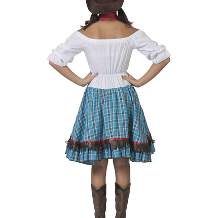 Feestbazaar Cowgirl Jurk Abby Blauw