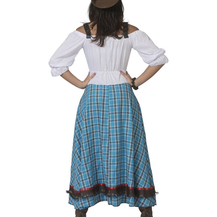 Feestbazaar Cowgirl Jurk Blauw Lang