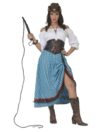 Feestbazaar Cowgirl Jurk Blauw Lang