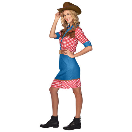 Feestbazaar Cowgirl Kostuum Delilah met Hoed