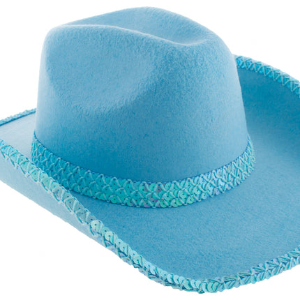 Feestbazaar Cowgirlhoed Blauw Montana