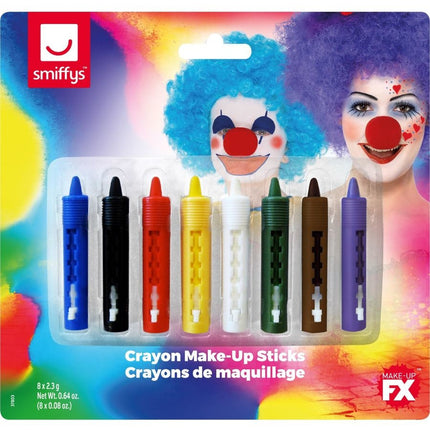 Feestbazaar Crayon Make-Up set - 8 kleuren