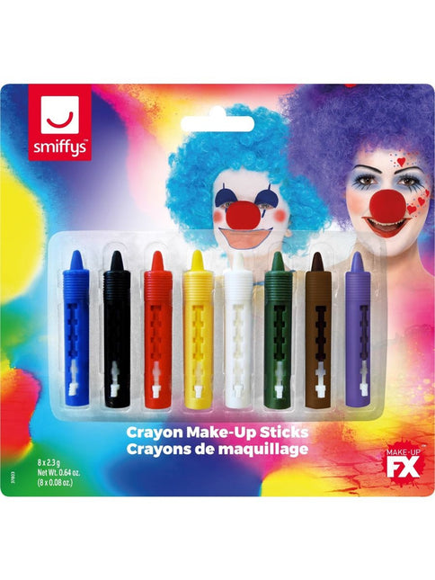 Feestbazaar Crayon Make-Up set - 8 kleuren
