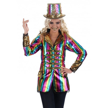 Feestbazaar Crazy Cabaretier Jasje Rainbow Multikleur