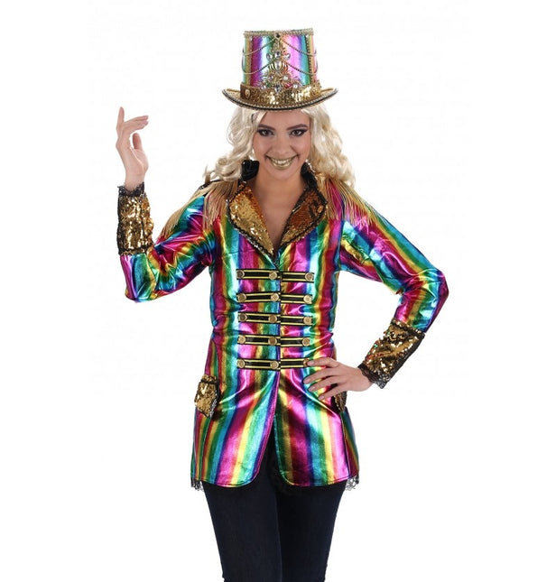 Feestbazaar Crazy Cabaretier Jasje Rainbow Multikleur
