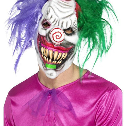 Feestbazaar Crazy color killer clown masker