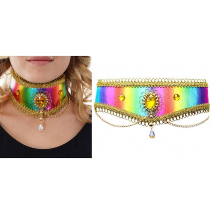 Feestbazaar Crazy Rainbow Cabaret Choker