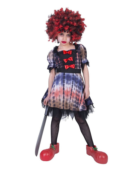 Feestbazaar Creepy clown jurkje kind Luna