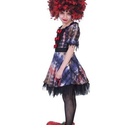 Feestbazaar Creepy clown jurkje kind Luna