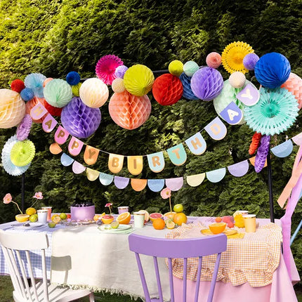 Feestbazaar Crepe Papier Pastel Regenboog (6st)