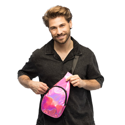 Feestbazaar Crossbody Tas Holo Roze