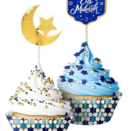 Feestbazaar Cupcake Deco Set Eid Mubarak (20st)