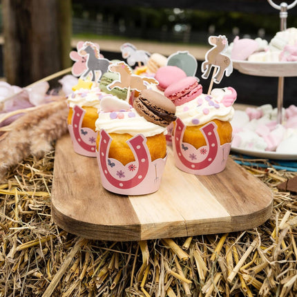 Feestbazaar Cupcake Decoratie Set Happy Horses (6st)