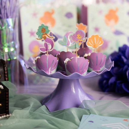 Feestbazaar Cupcake Decoratie Set Zeemeermin Magic (6st)