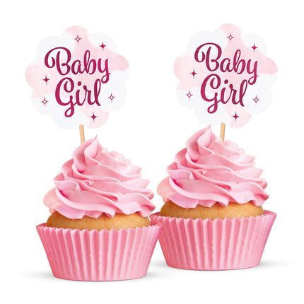 Feestbazaar Cupcake Toppers Baby girl (12st)