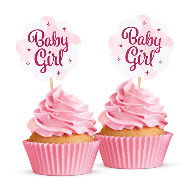 Feestbazaar Cupcake Toppers Baby girl (12st)
