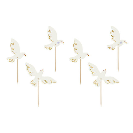 Feestbazaar Cupcake Toppers Duif (6st)