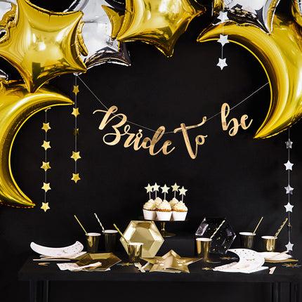 Feestbazaar Cupcake toppers Gouden Sterren Glitter (6st)