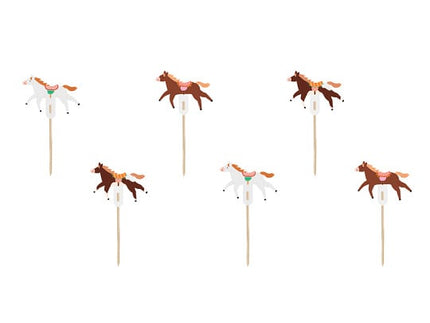 Feestbazaar Cupcake Toppers Paarden Bella 6st (13cm)