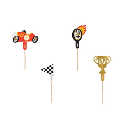 Feestbazaar Cupcake Toppers Racing (4st)