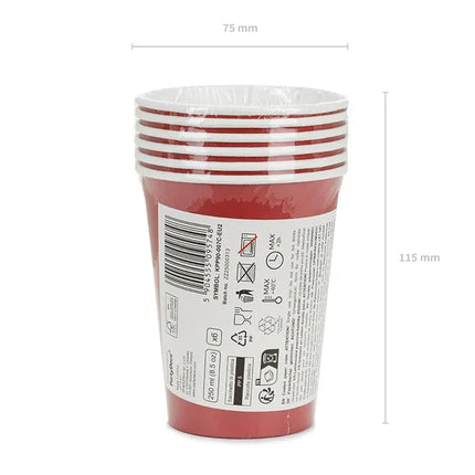 Feestbazaar Cups Donkerrood 250ml (6st)