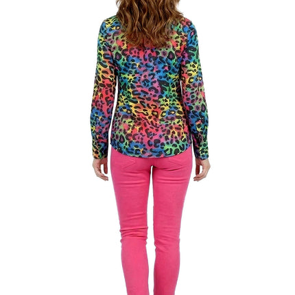 Feestbazaar Dames Blouse Panter Neon