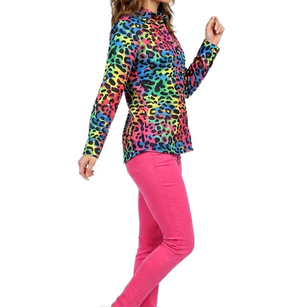 Feestbazaar Dames Blouse Panter Neon