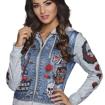 Feestbazaar Dames Fotorealistische hoodie biker