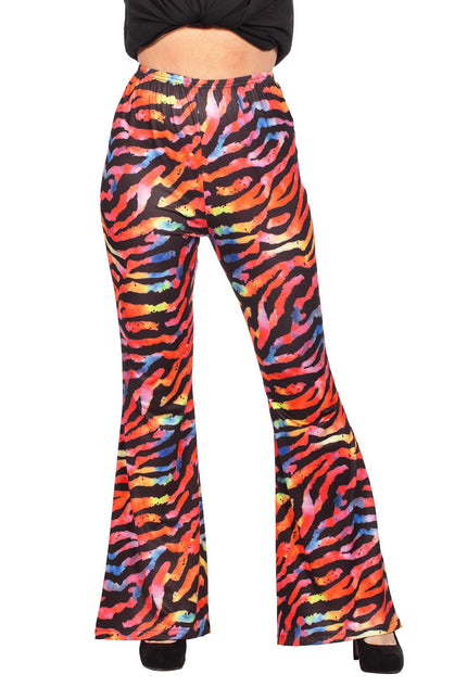 Feestbazaar Dames Hippiebroek Tijger multicolour