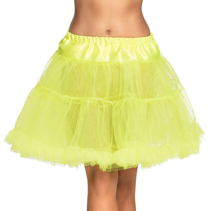 Feestbazaar Dames Petticoat De Luxe Neon Geel