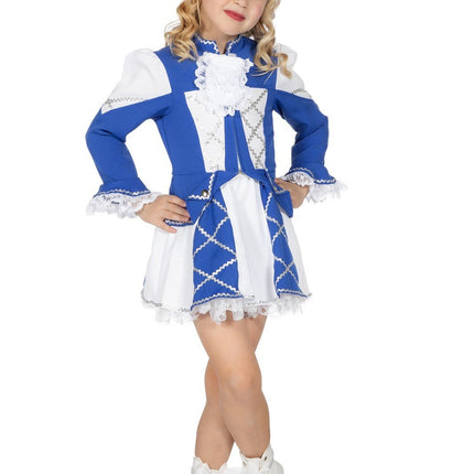 Feestbazaar Dansmarietje kostuum kind blauw/wit