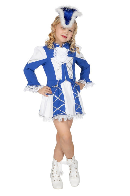 Feestbazaar Dansmarietje kostuum kind blauw/wit