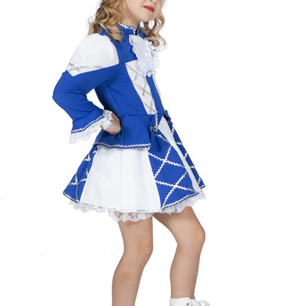 Feestbazaar Dansmarietje kostuum kind blauw/wit