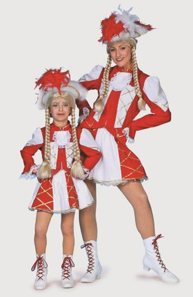 Feestbazaar Dansmarietje kostuum kind rood/wit