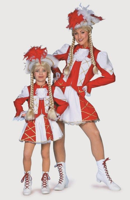 Feestbazaar Dansmarietje kostuum kind rood/wit