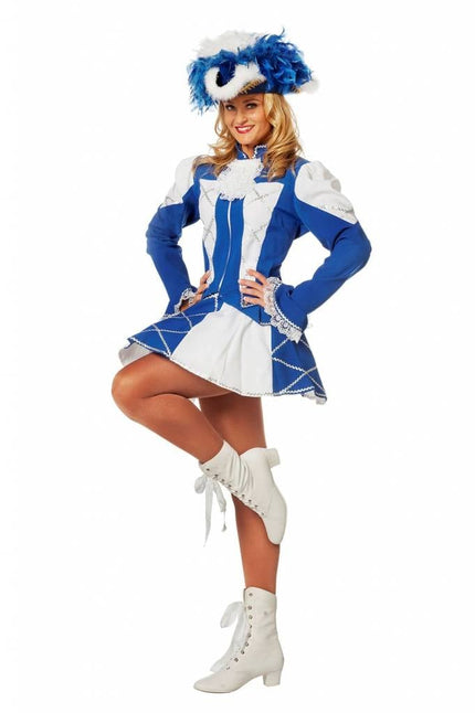 Feestbazaar Dansmarietje pakje blauw/wit vrouw