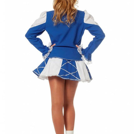 Feestbazaar Dansmarietje pakje blauw/wit vrouw