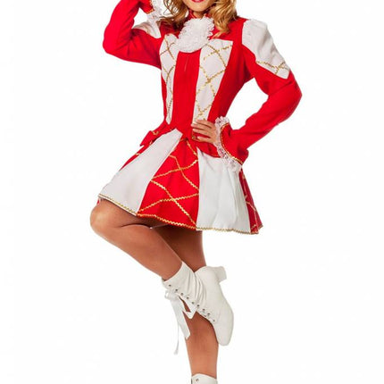 Feestbazaar Dansmarietje pakje rood/wit vrouw